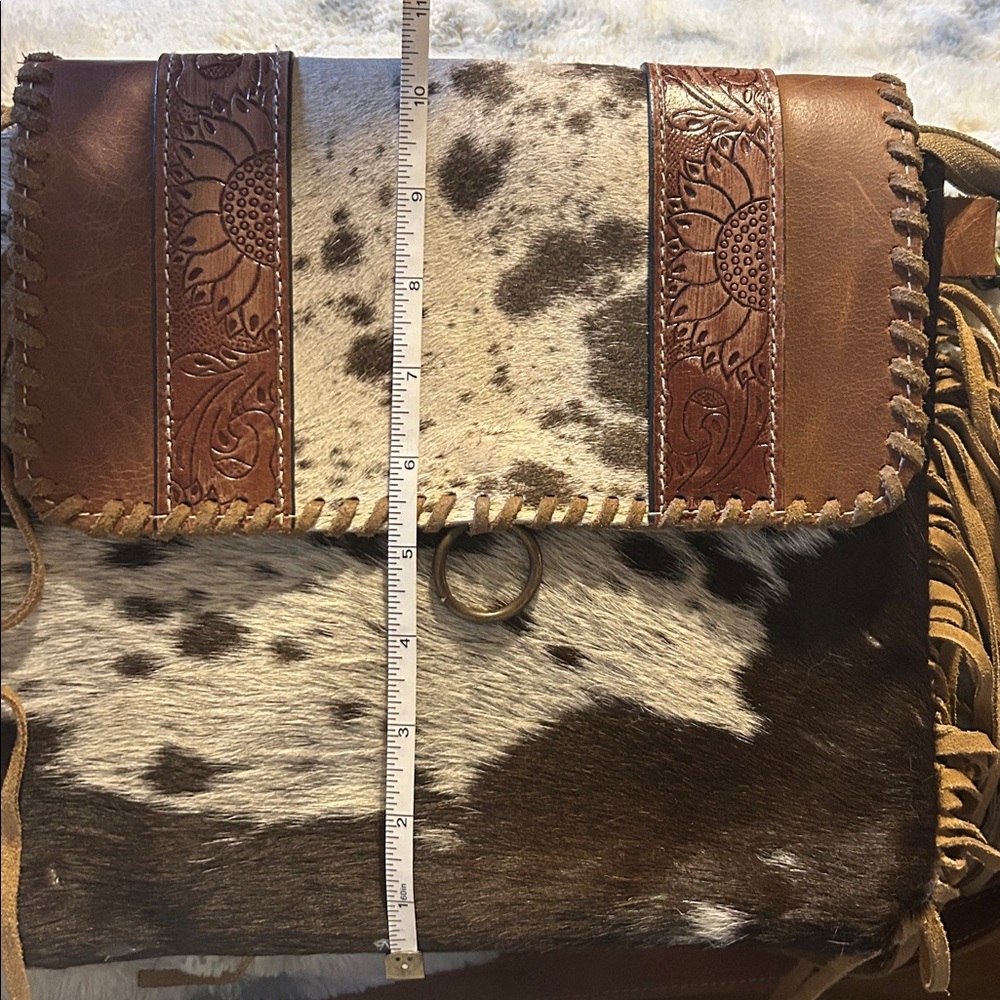 Myra Bag Brown and Black Cowhide Crossbody - Picture 4 of 8